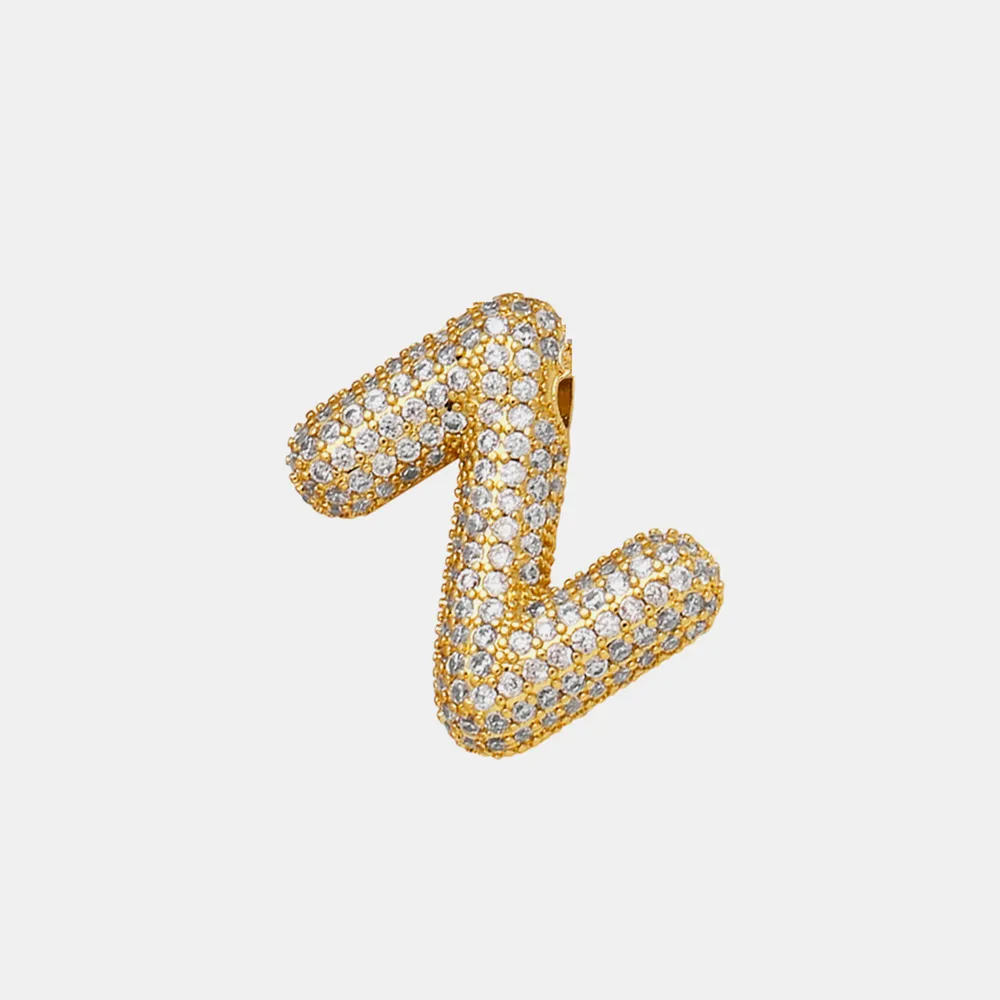 Inlaid Zircon Bubble Initial Necklace, image 7