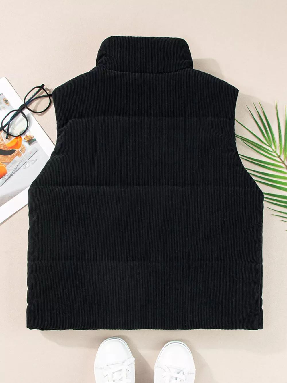Corduroy Zip Up Vest Coat, image 7