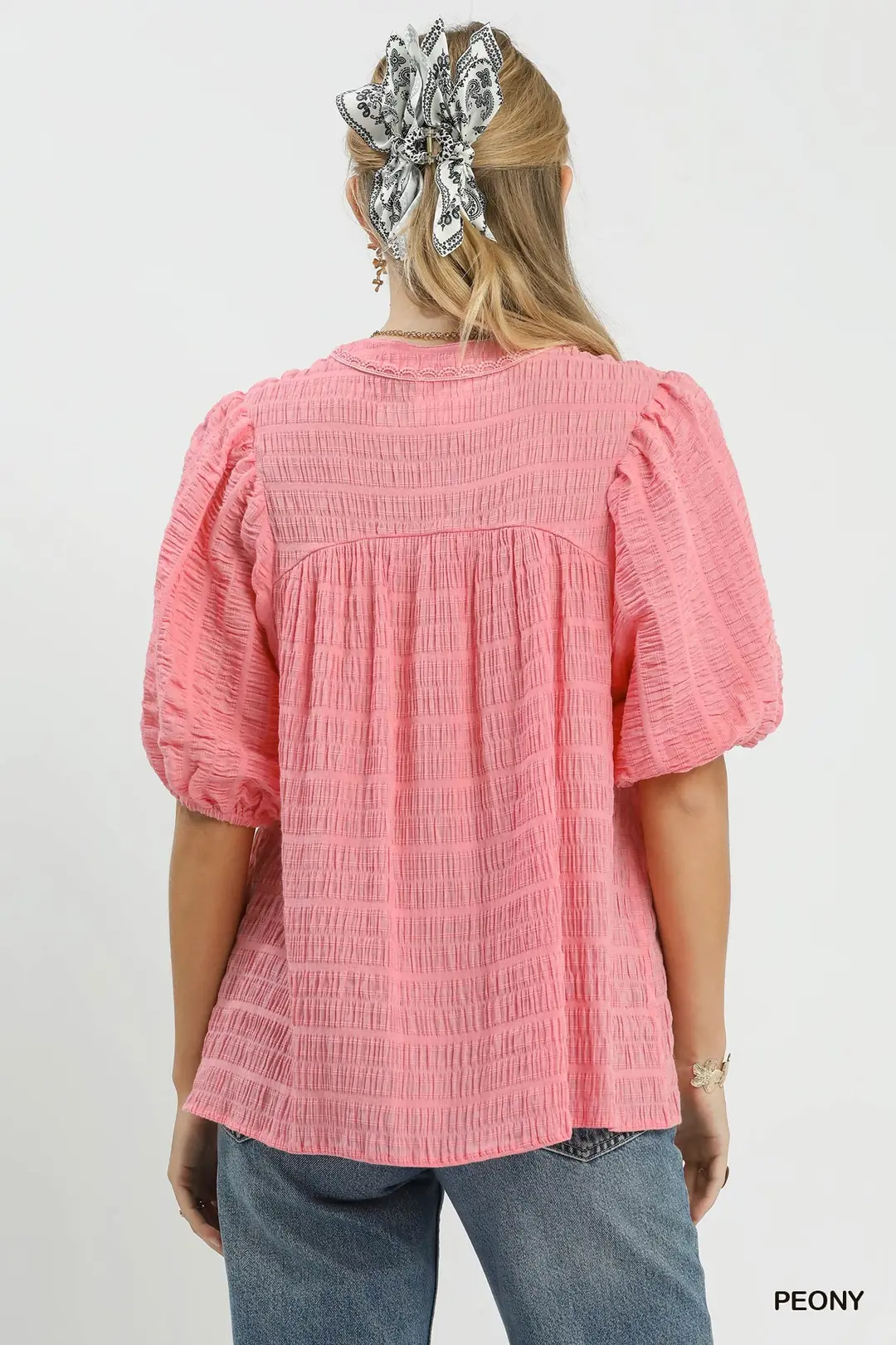 Textured Puff Sleeve Blouse, image 3