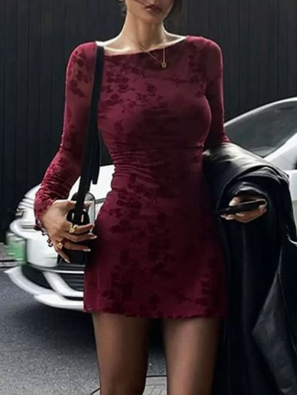 Long Sleeve Bodycon Mini Dress, image 4