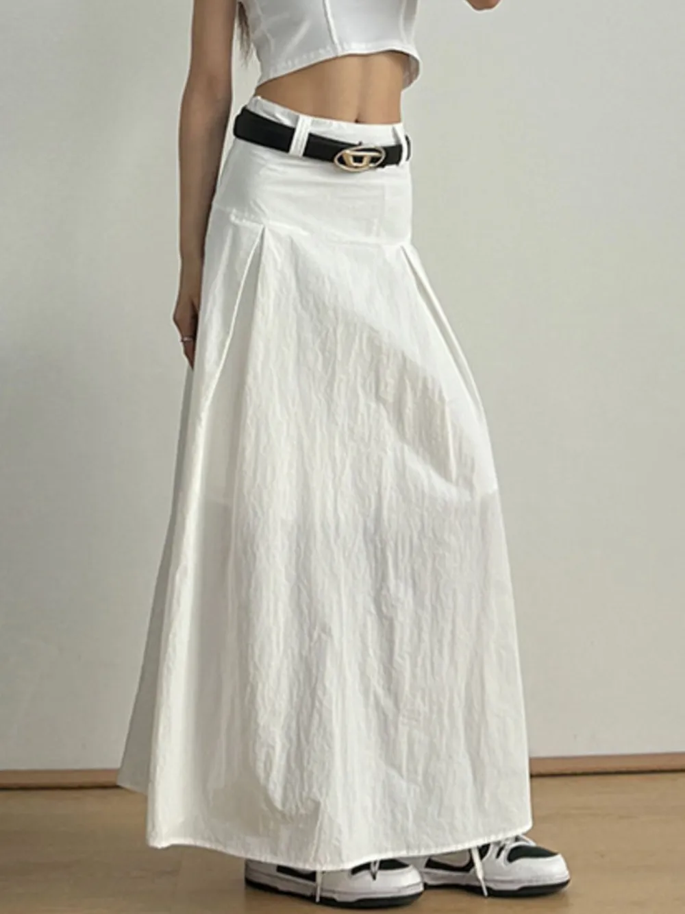 High Waist A-Line Maxi Skirt, image 5