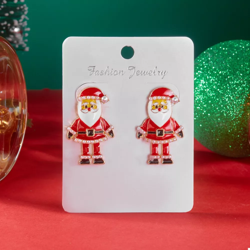 Christmas Santa Claus Stud Earrings, image 4