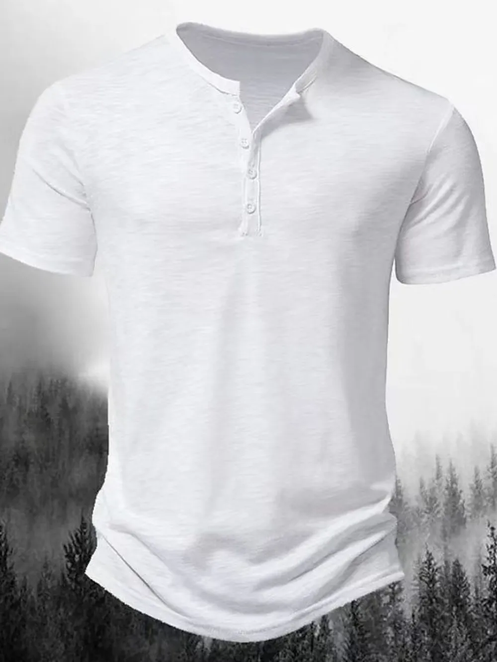 Men's Full Size Button Detail Short Sleeve Polo Plus Size, image 2