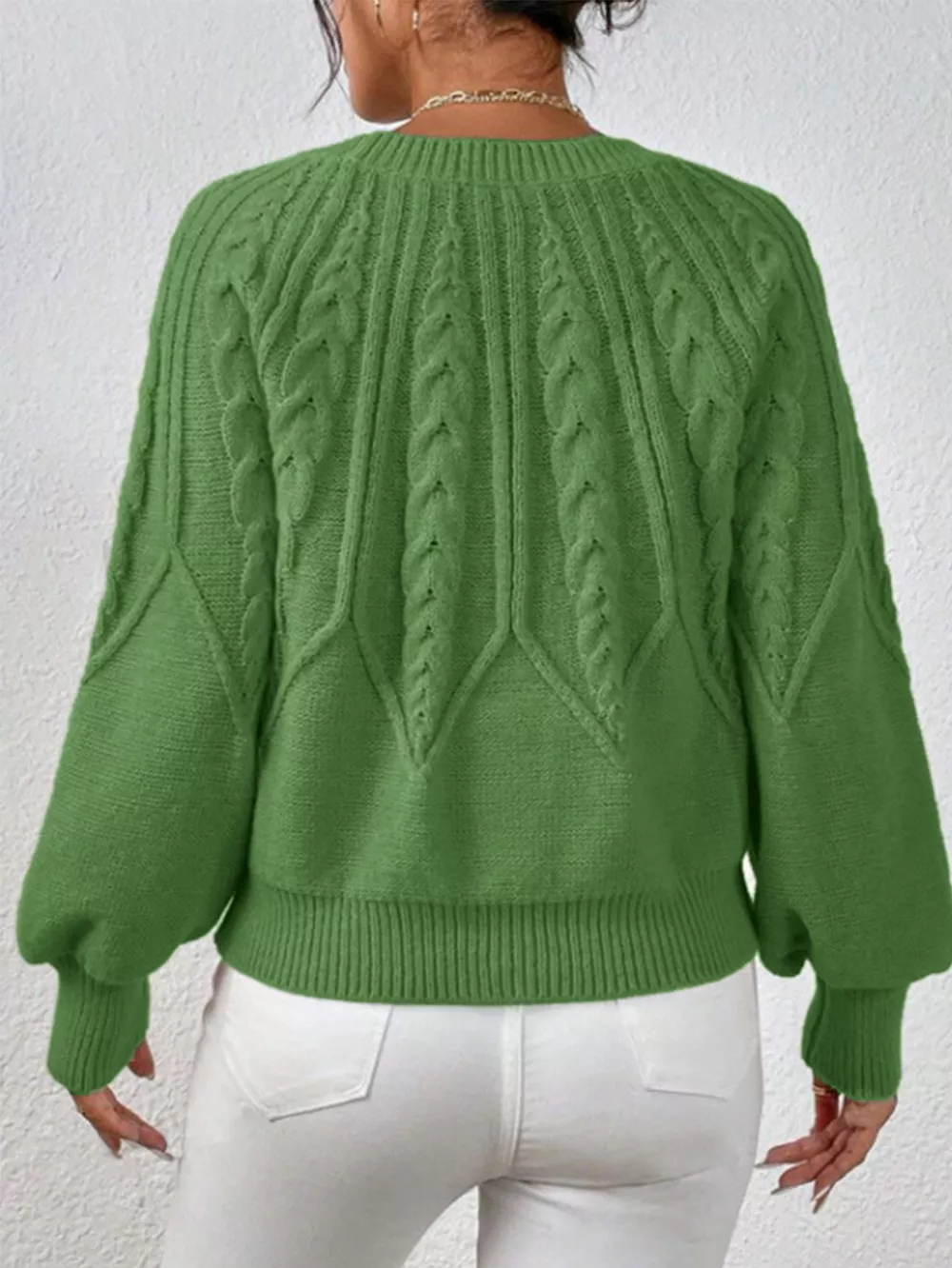 Cable Knit Long Sleeve Sweater, image 2