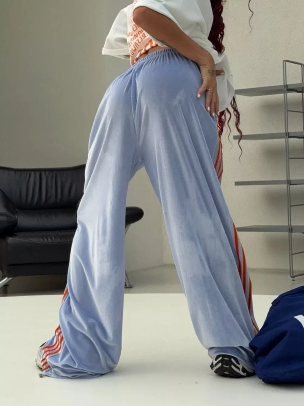 Contrast Side Stripes Wide-Leg Pants, image 16