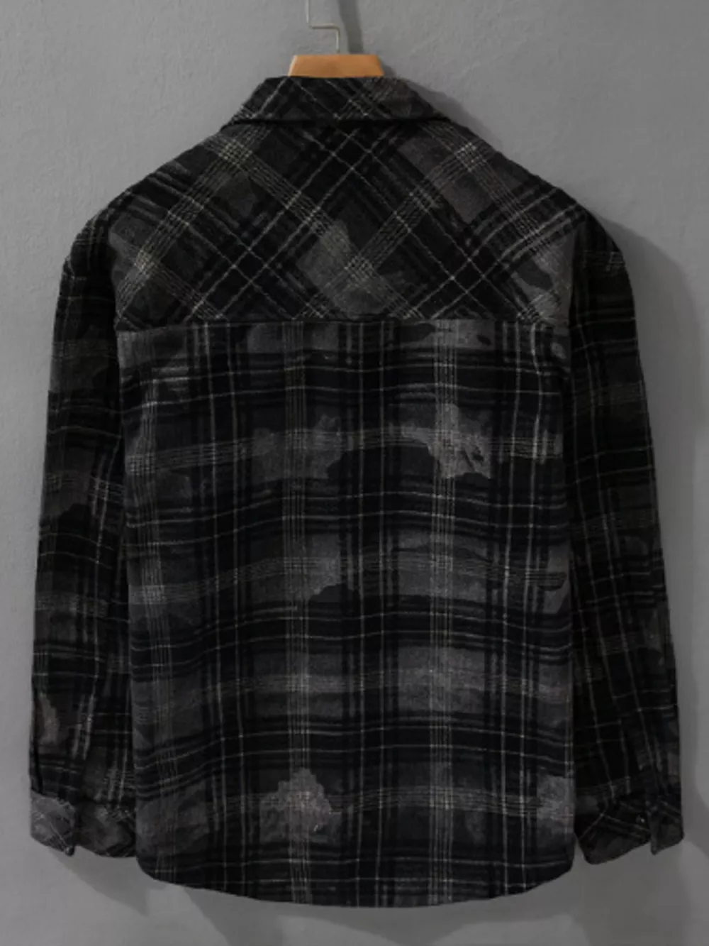 Men's Plus Size Plaid Button Up Long Sleeve Shirt, image 3