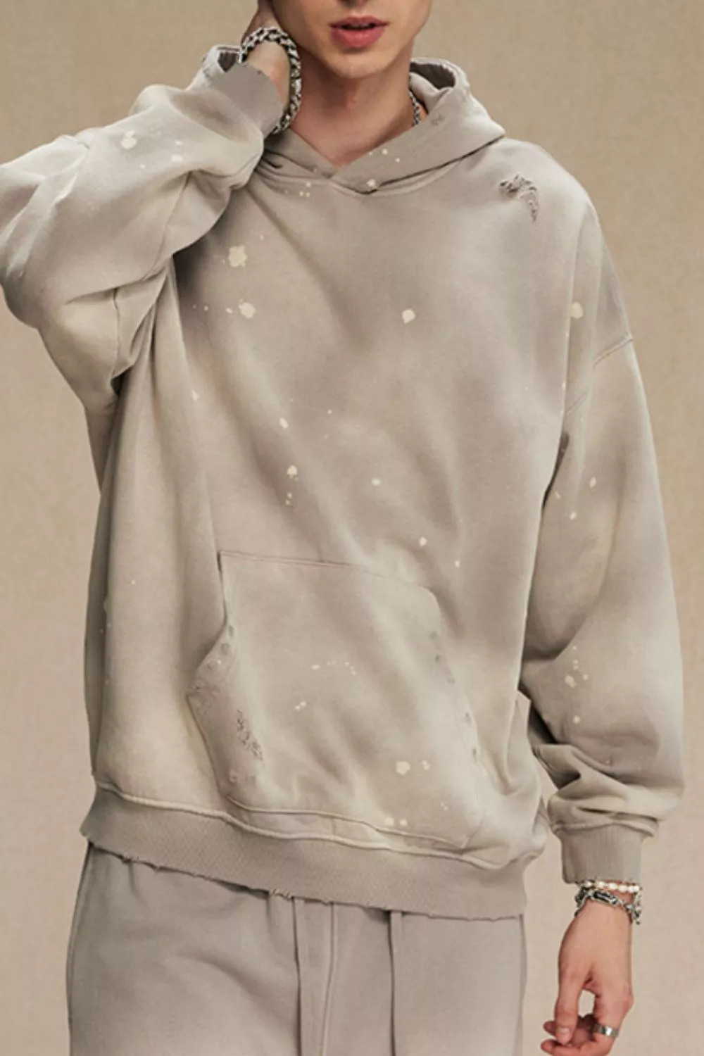 Men's Plus Size Drawstring Kangaroo Pocket Hoodie, image 5