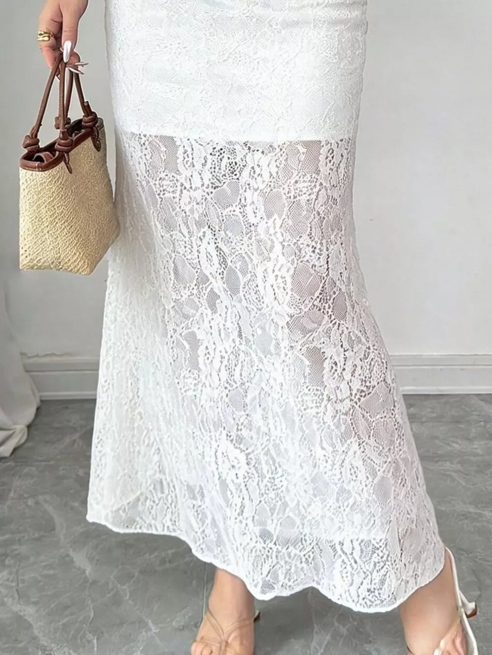 Lace Mermaid Maxi Skirt, image 7