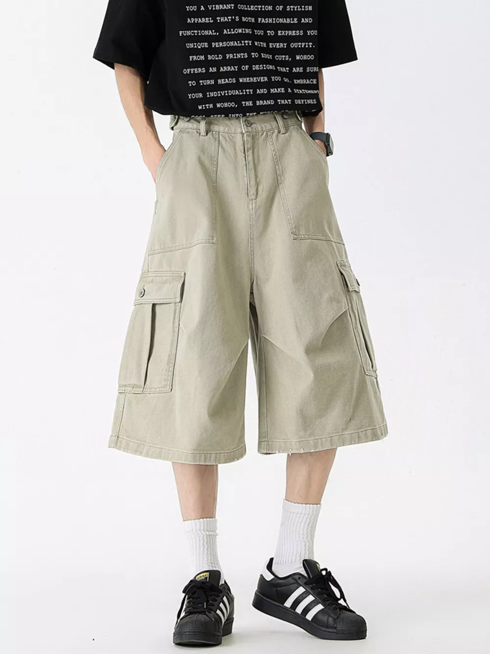 Men's Full Size Loose Fit Cargo Shorts Plus Size