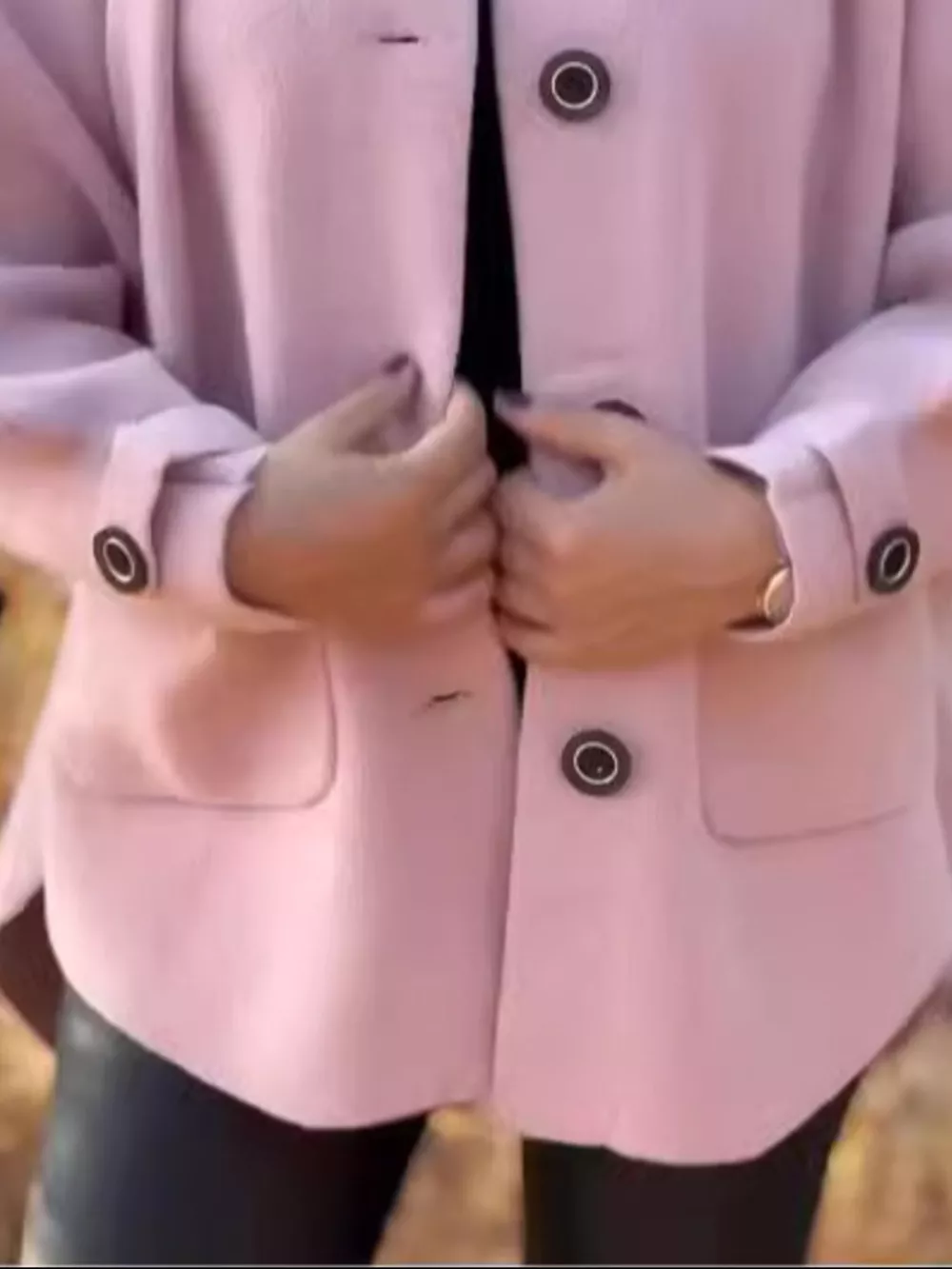Full Size Button-Front Raglan Sleeve Coat Plus Size, image 12