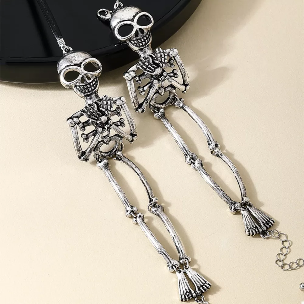 Alloy Skull Necklace and Bracelet Jewelry Set, image 12