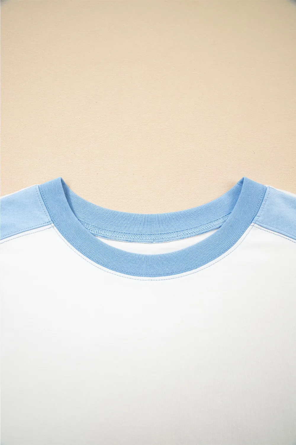 Color Block Exposed Seam Crew Neck T Shirt, image 2
