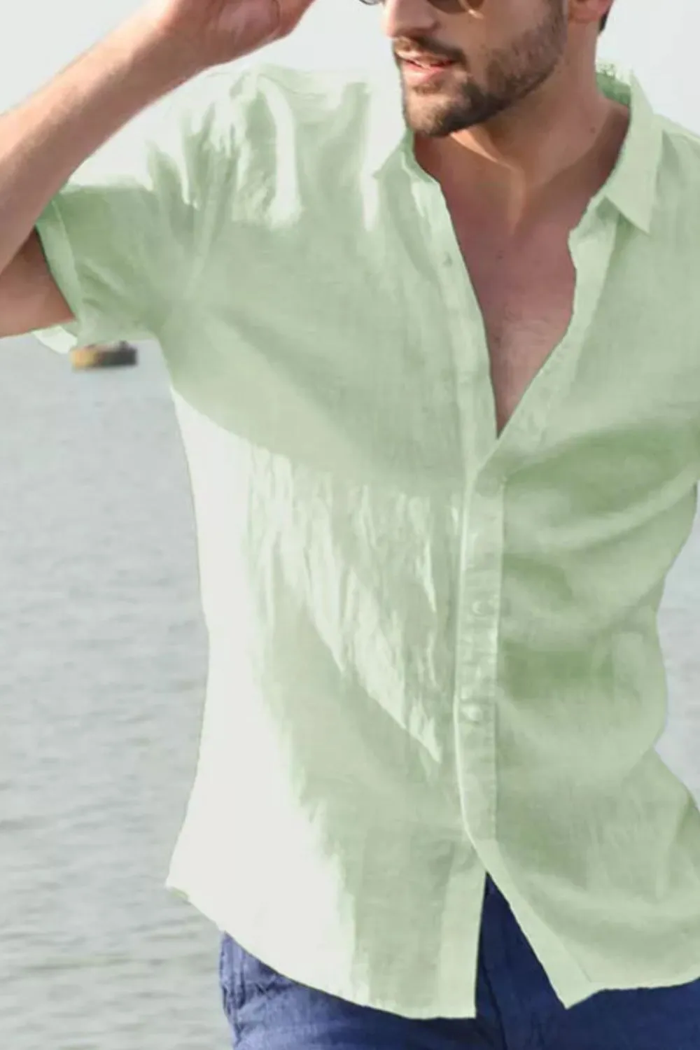 Men's Full Size Button Down Short Sleeve Shirt Plus Size, image 8