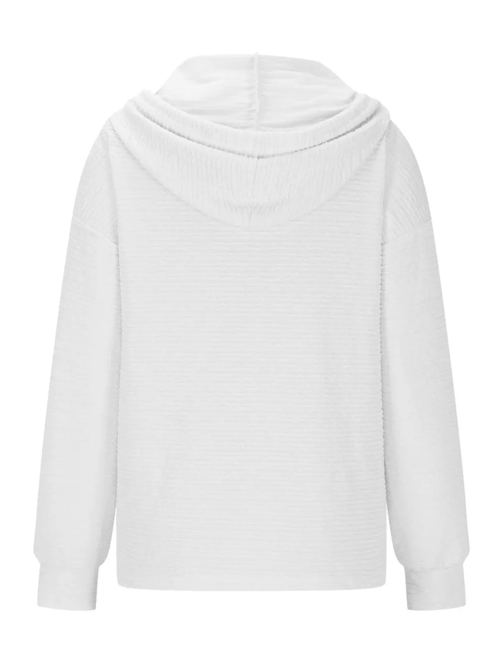 Drawstring Quarter Button Long Sleeve Hoodie, image 27