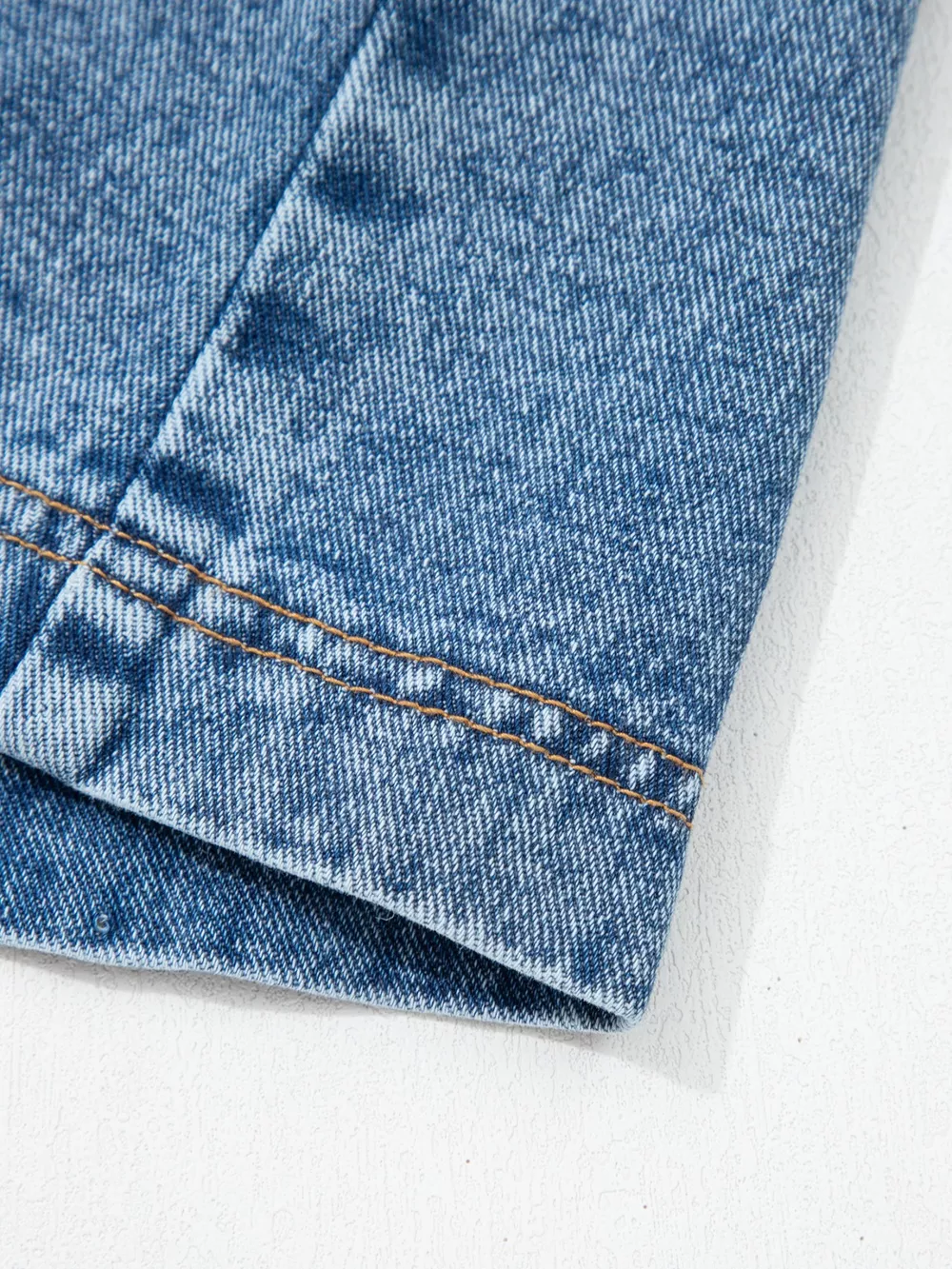 Western Belt Button Down Sleeveless Denim Short Dress, image 11