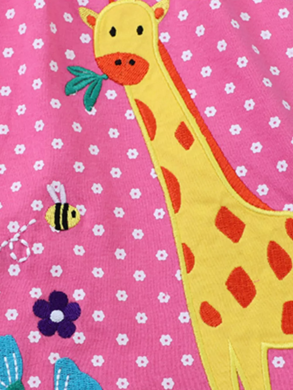 Children's Giraffe Applique Polka Dot Casual Dress, image 2