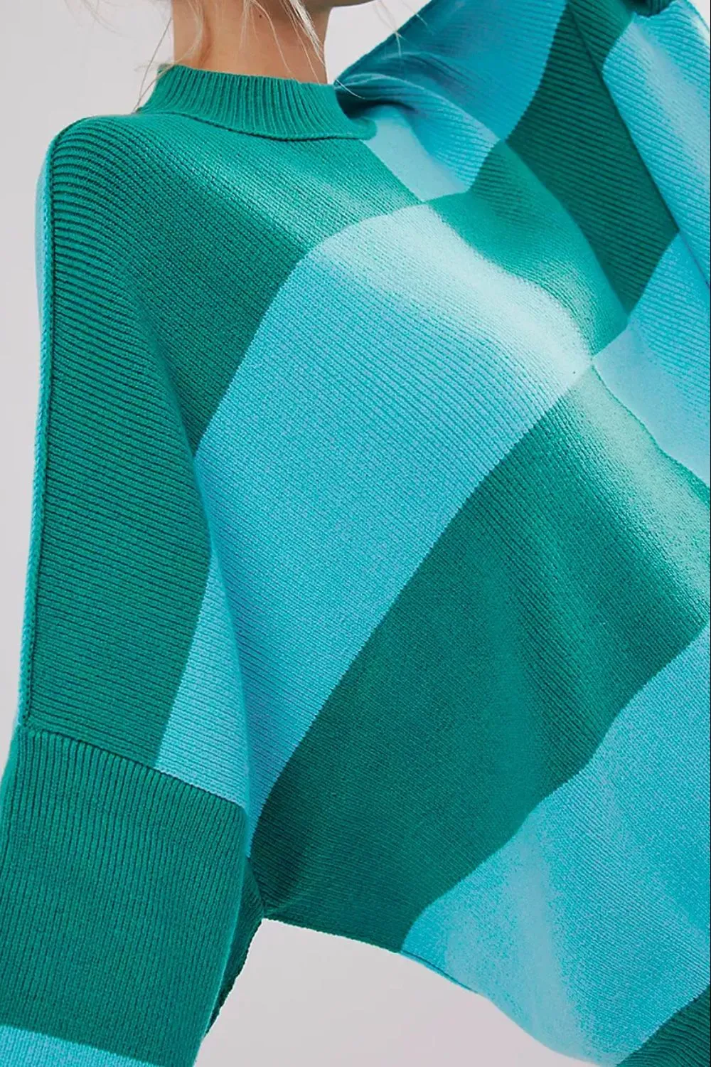 Color Block Round Neck Long Sleeve Sweater, image 3