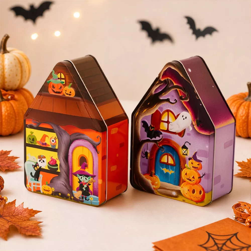 Halloween House Shaped Metal Candy Storage Box, image 8