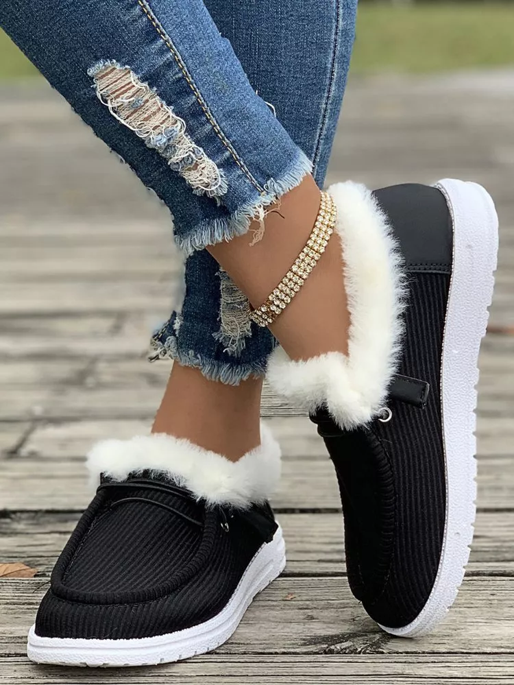 Cozy Plush-Lined Flats Slip-Ons, image 2