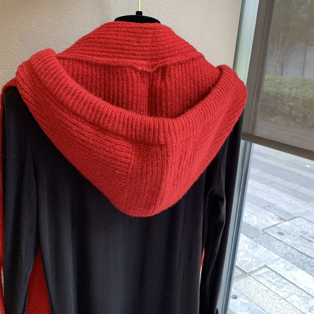 Cozy Knit Tie Scarf with Hooded Design, image 6
