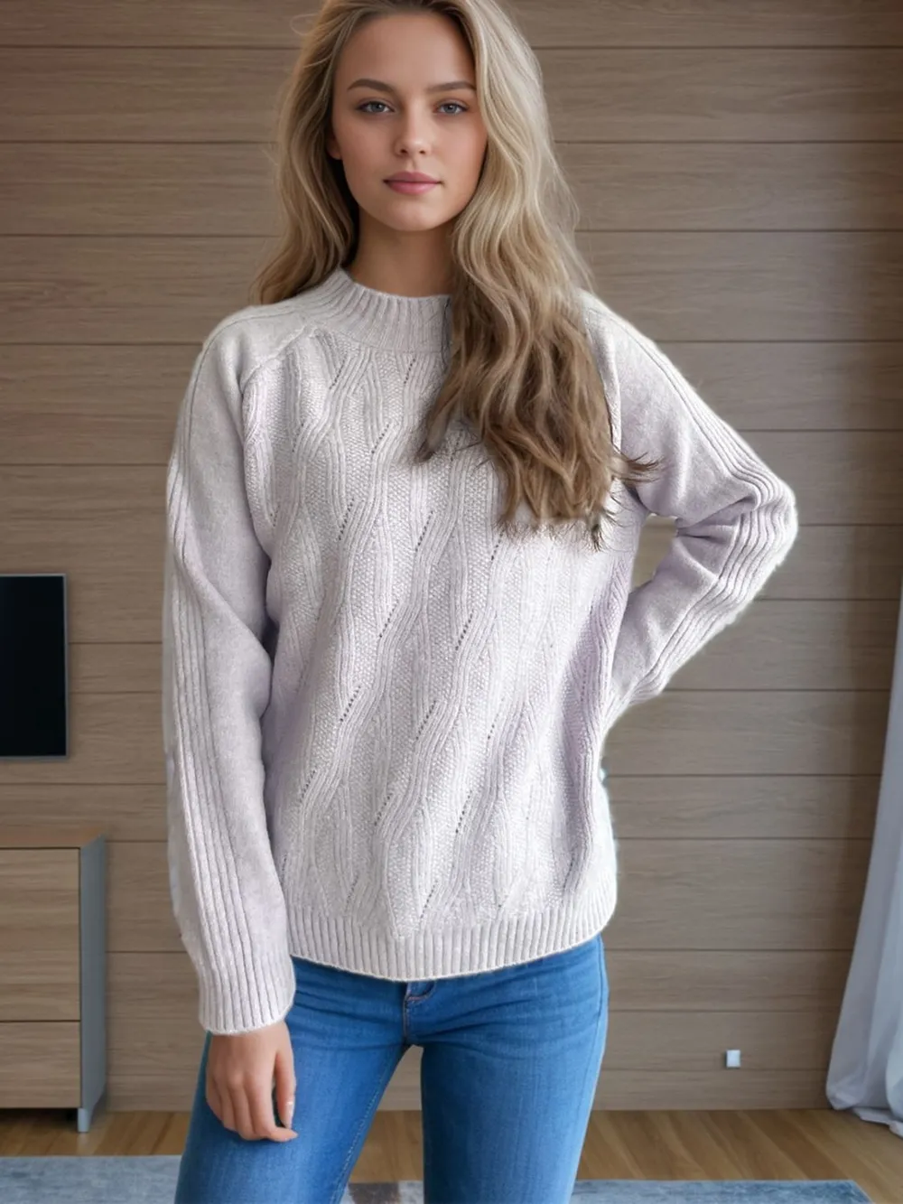Mock Neck Long Sleeve Sweater, image 16