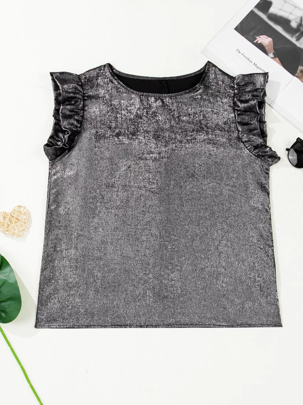 Ruffled Round Neck Tank, image 2
