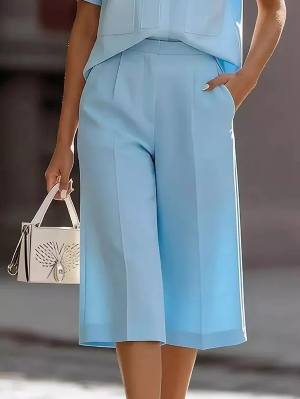 Full Size Short Sleeve Top and Shorts Set Plus Size, image 5