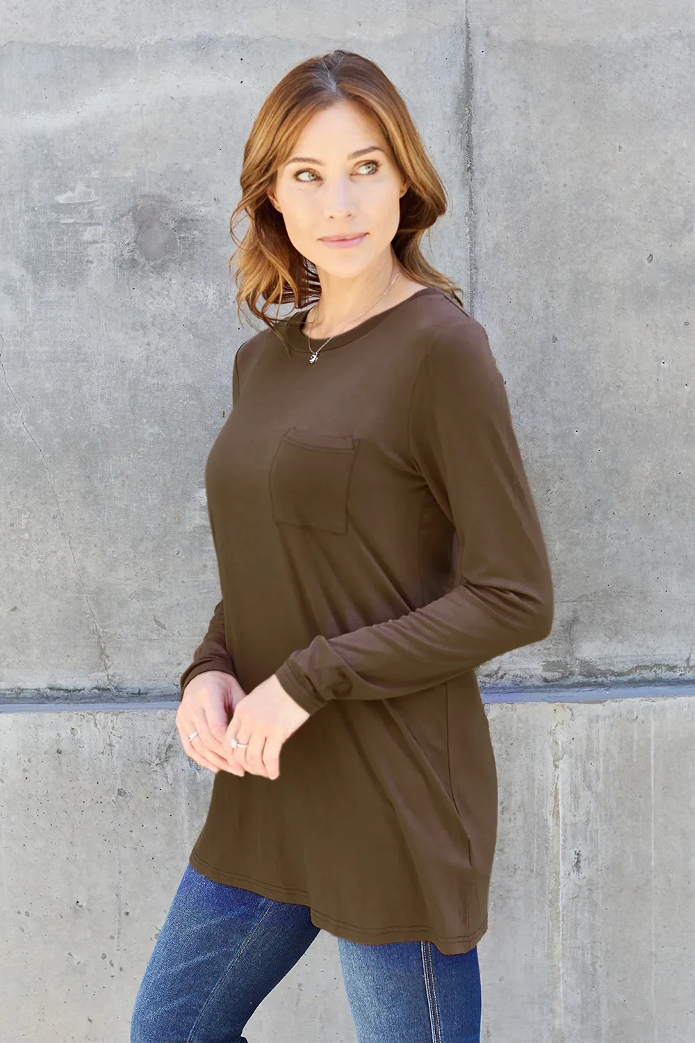 Full Size Round Neck Long Sleeve Top, image 3