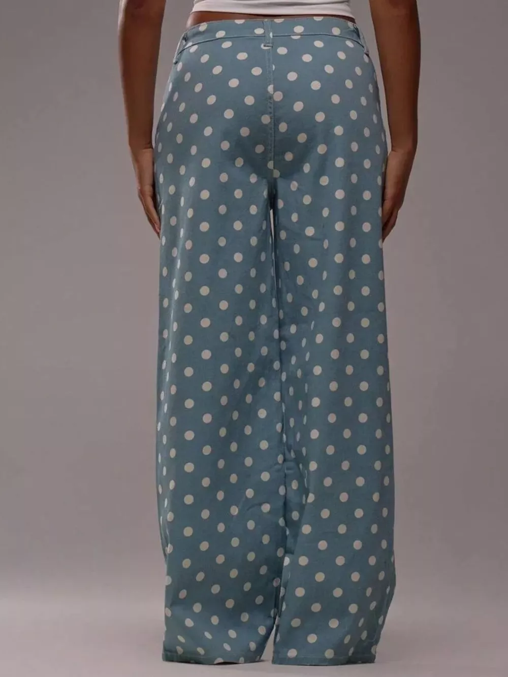 Polka Dot Wide Leg Jeans, image 3