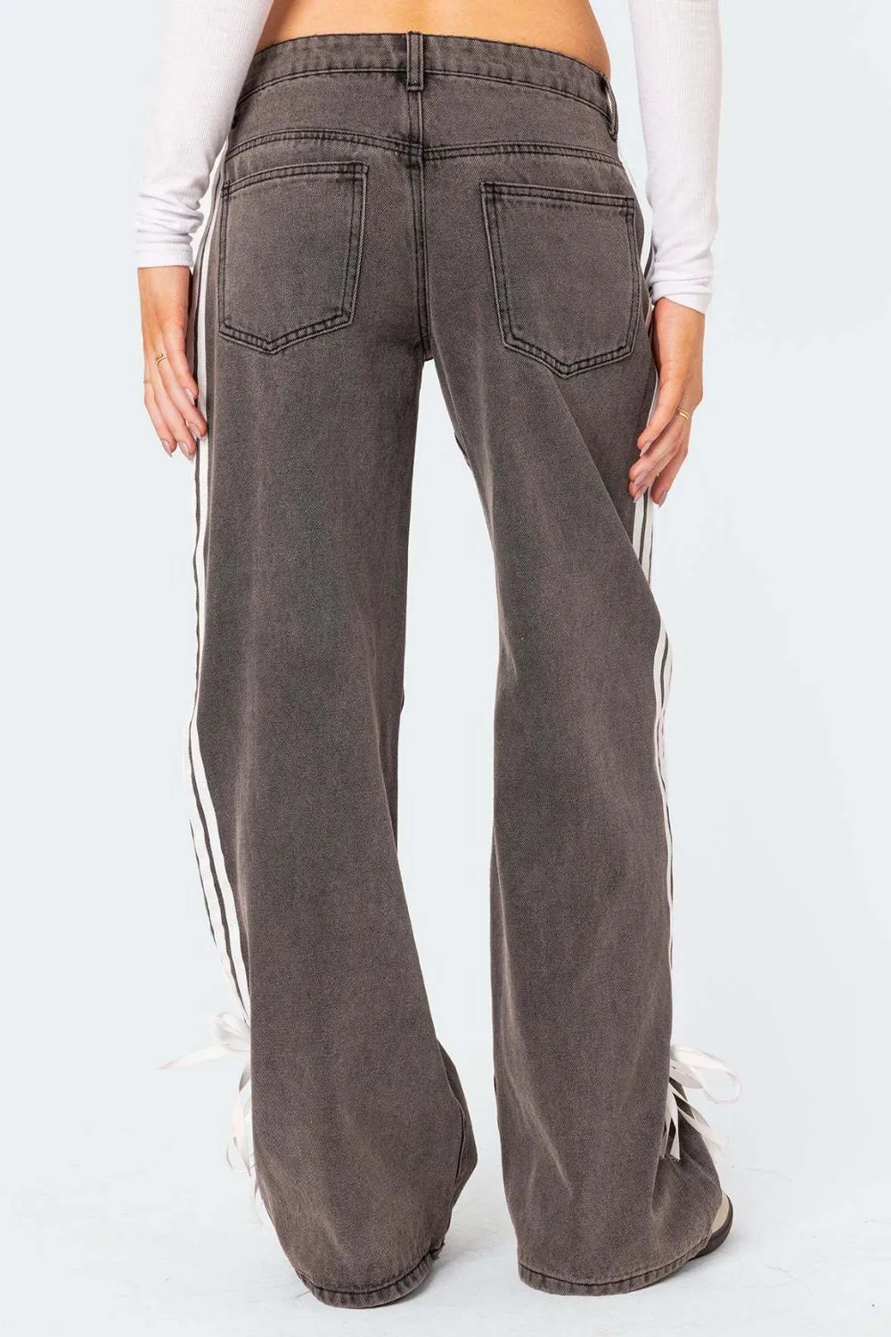 Side Striped Loose Fit Jeans, image 9