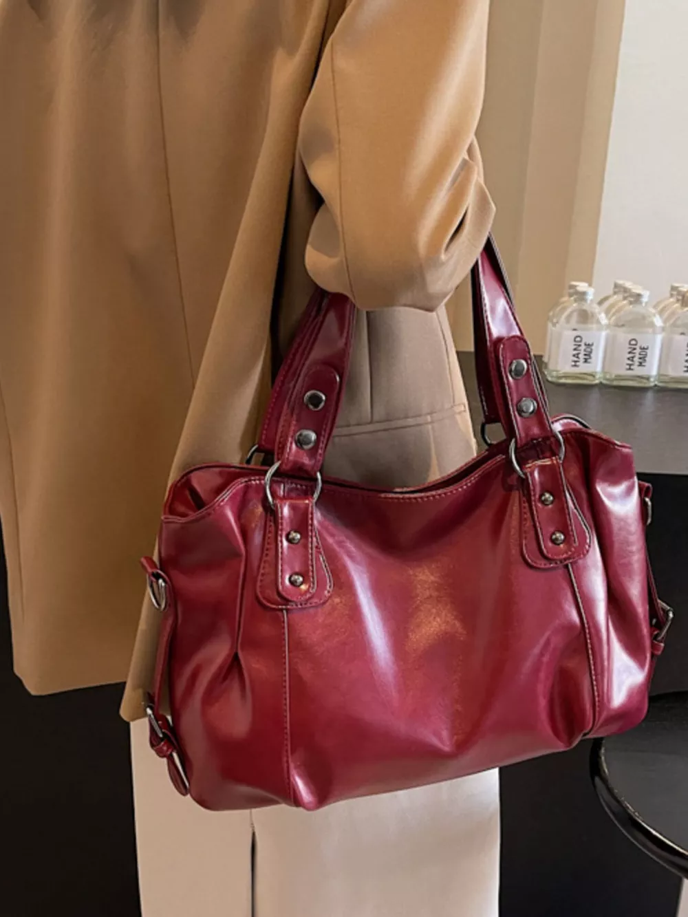 Vintage Style Leather Handbag, image 11