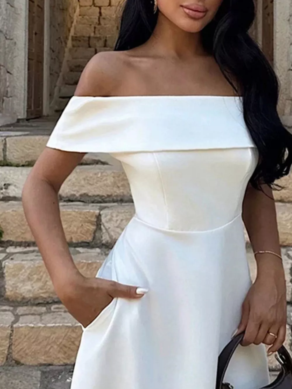 Off-Shoulder A-Line Maxi Dress, image 4