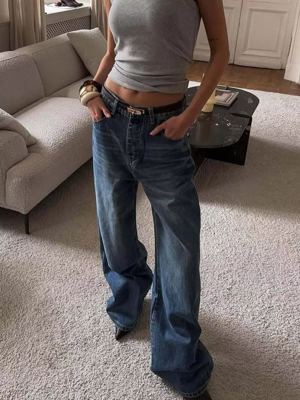 Wide Leg Relaxed Fit Jeans, image 5