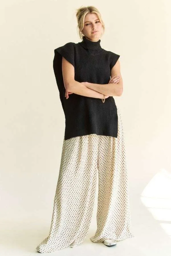 Side Split Turtleneck Sleeveless Knit Top, image 7