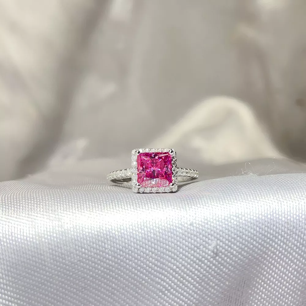 2 Carat 925 Sterling Silver Moissanite Ring, image 2
