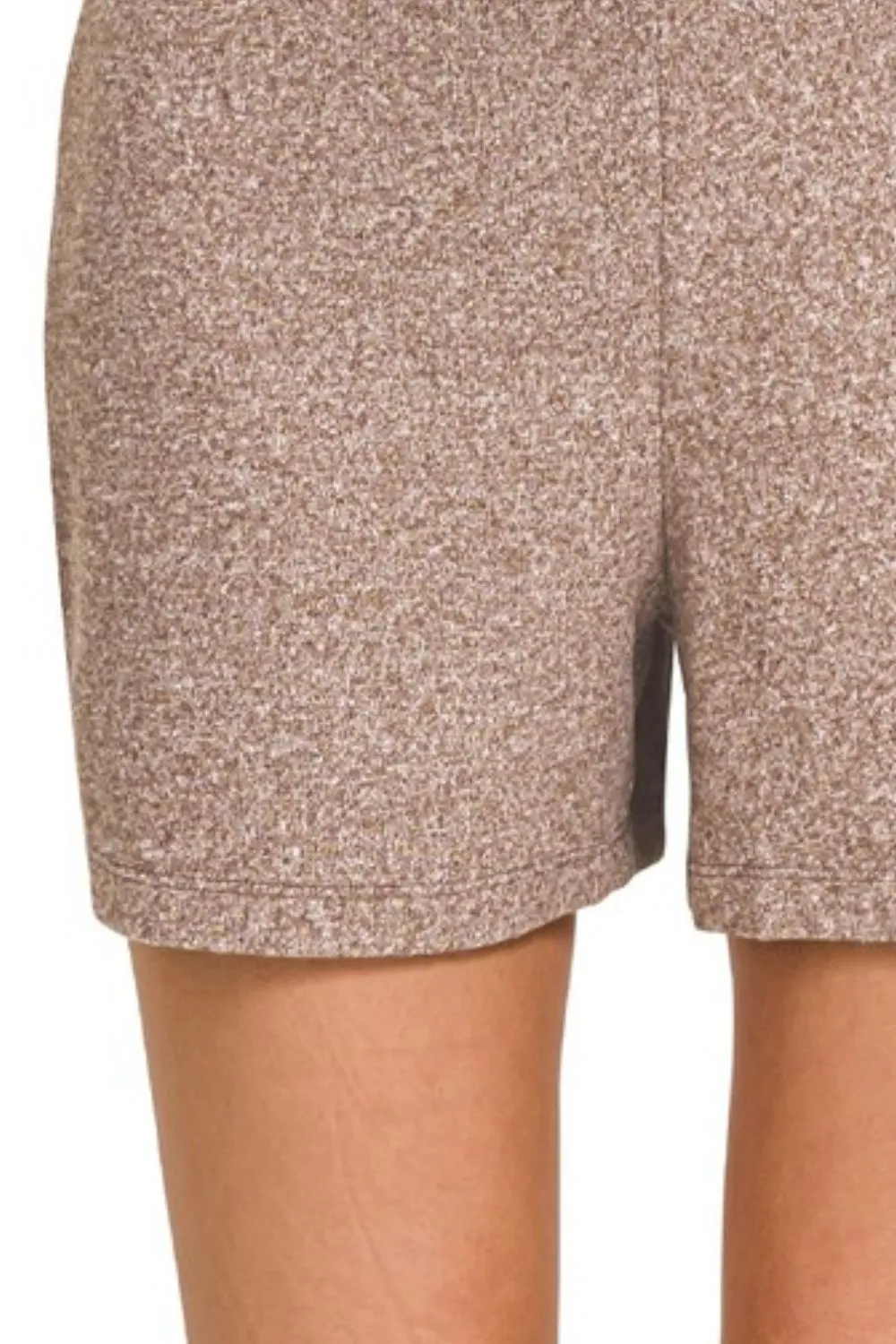 Soft Melange Hacci Elastic Waisted Shorts, image 3
