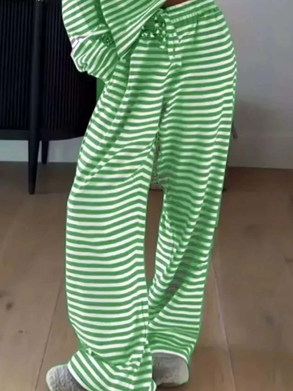 Striped Dropped Shoulder Top and Pants Set, image 6