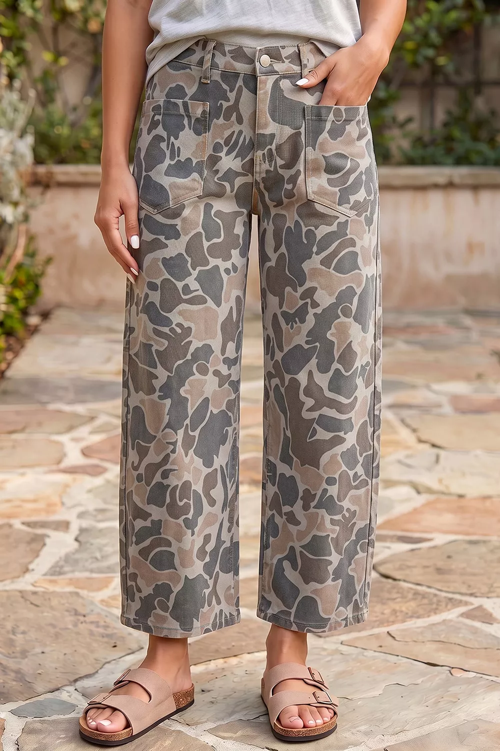 Multicolour Camouflage Shift Ankle Length Jeans, image 2