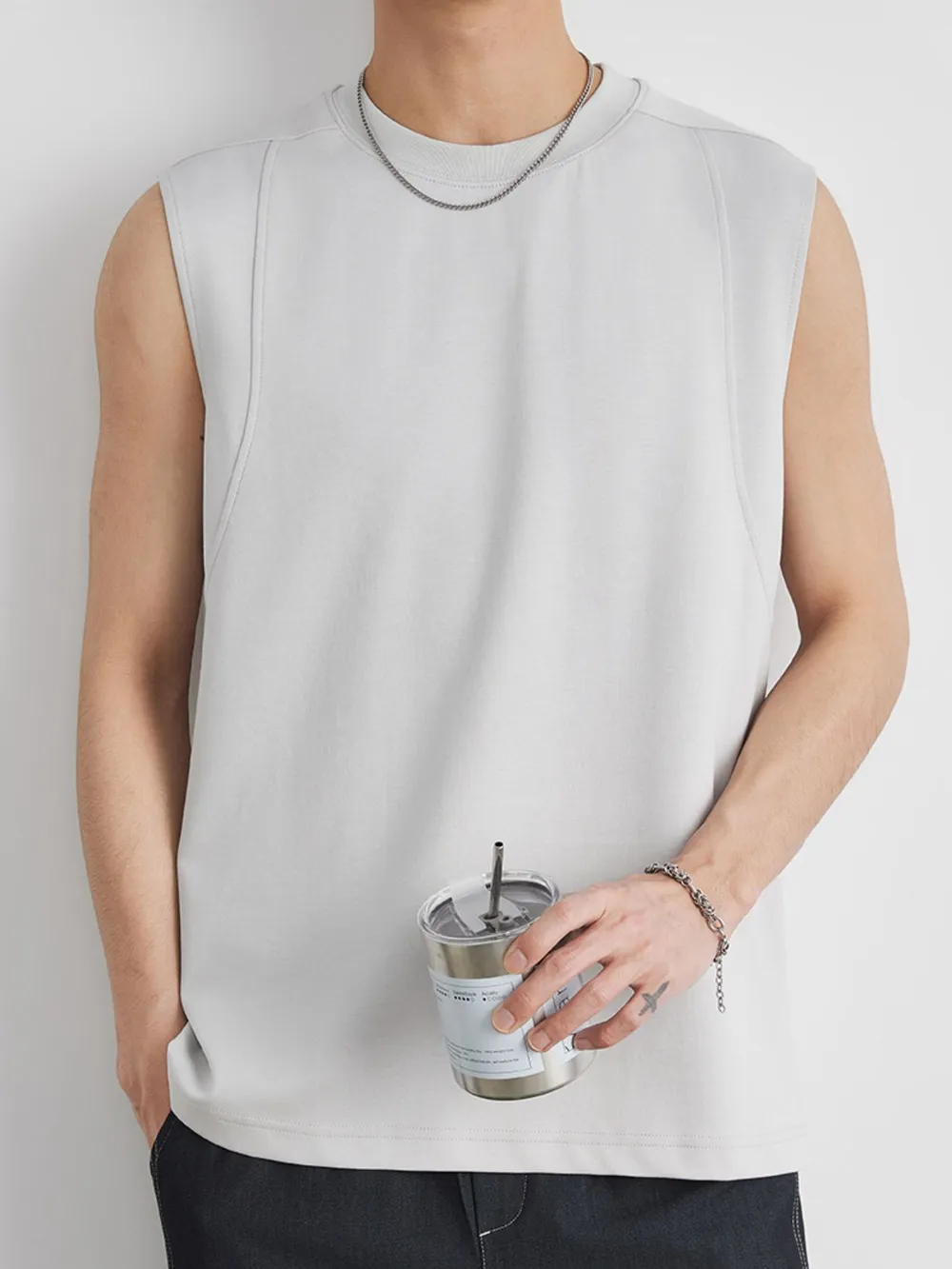 Men's Full Size Round Neck Tank Plus Size, image 2