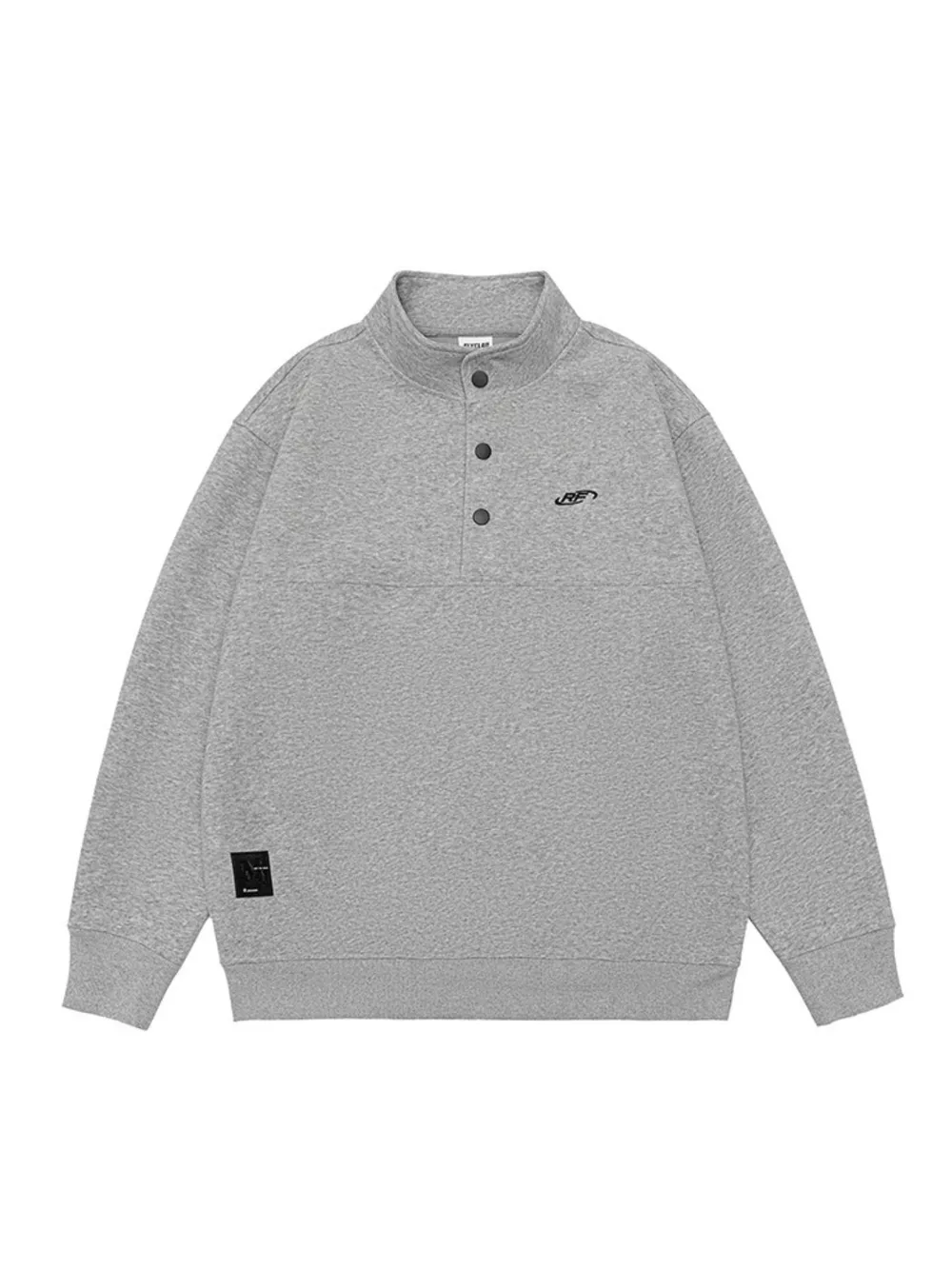 Men's Plus Size Button Detail Long Sleeve Sweatshirt, image 8