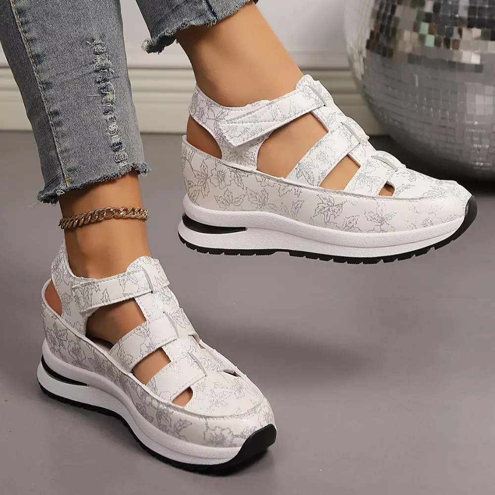 Cutout Wedge Sandals, image 3