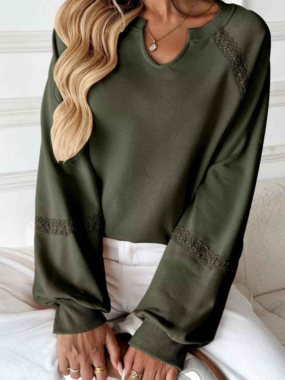 Notched Raglan Sleeve Sweatshirt, image 20