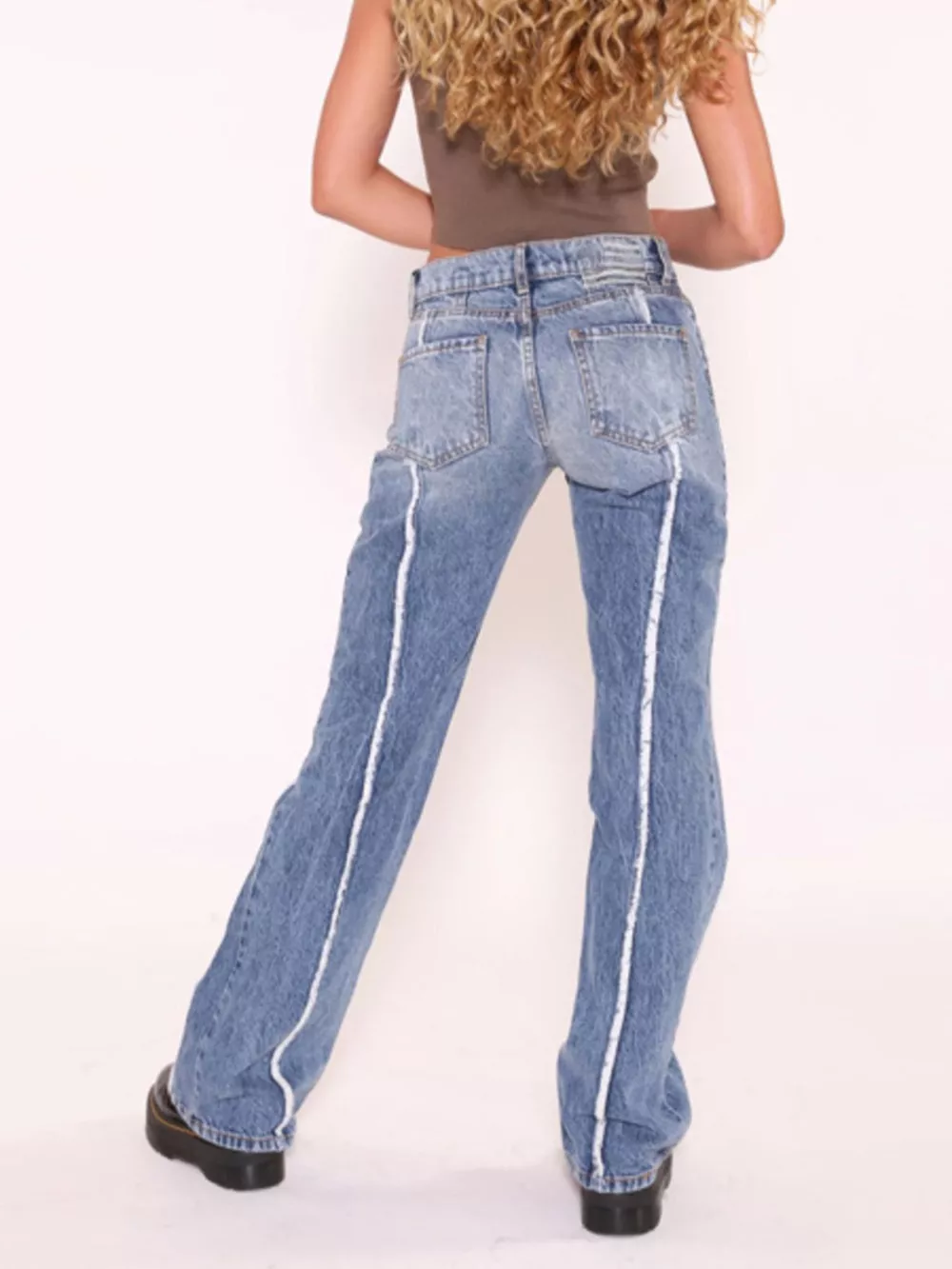Striped Low-Rise Flare Jeans, image 5