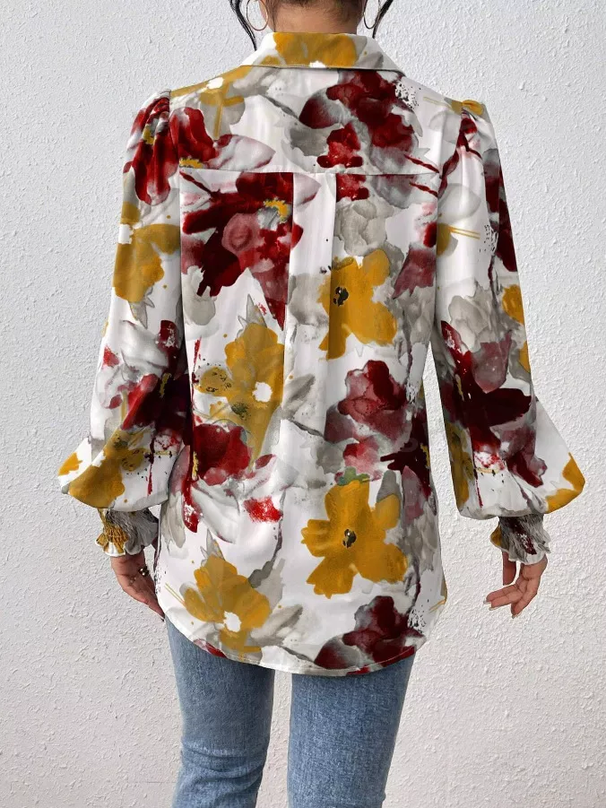 Floral Print Long Sleeve Shirt, image 3