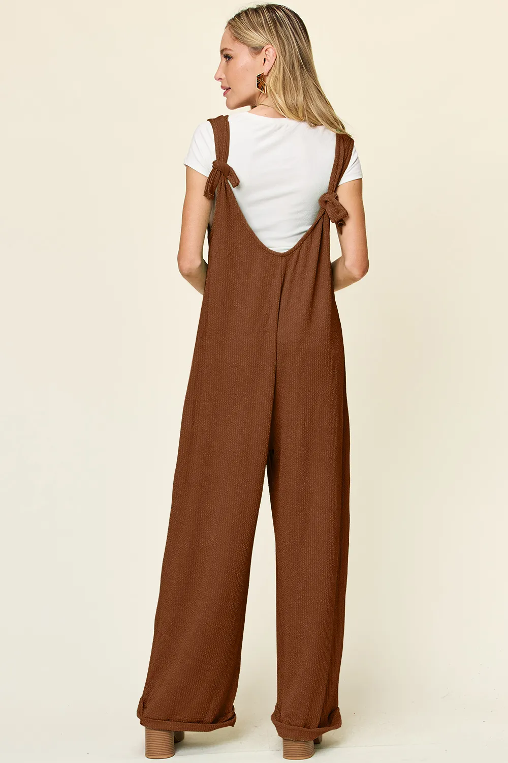 Full Size Texture Sleeveless Wide Leg Jumpsuit, image 2
