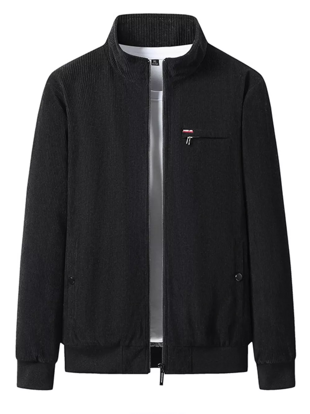 Men's Plus Size Full-Zip Bomber Corduroy Jacket with Sherpa Lining, image 6