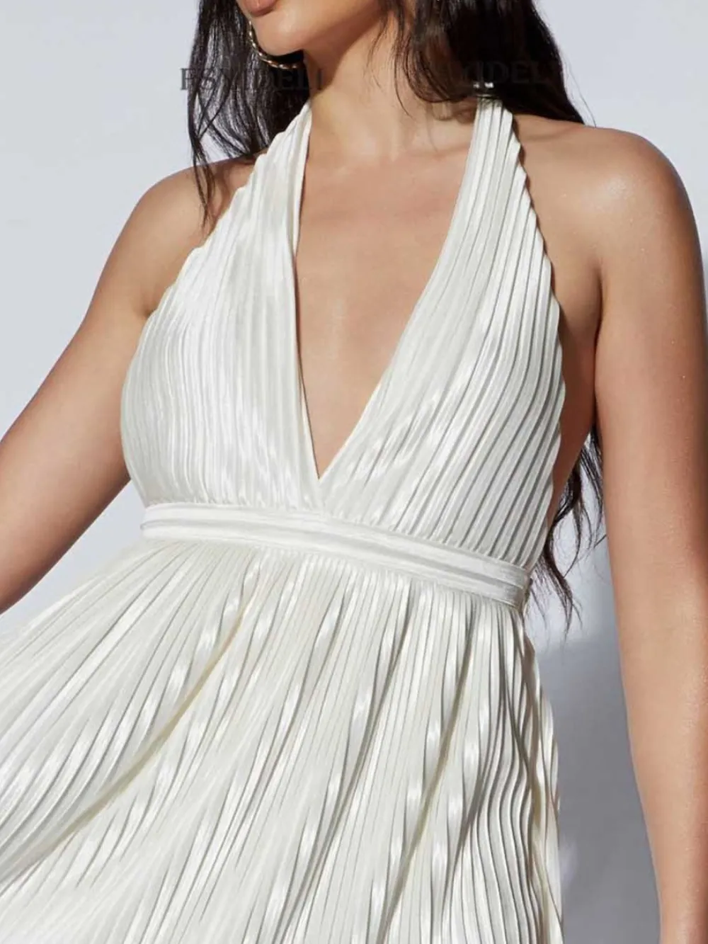 Pleated Halter Neck Mini Dress, image 10