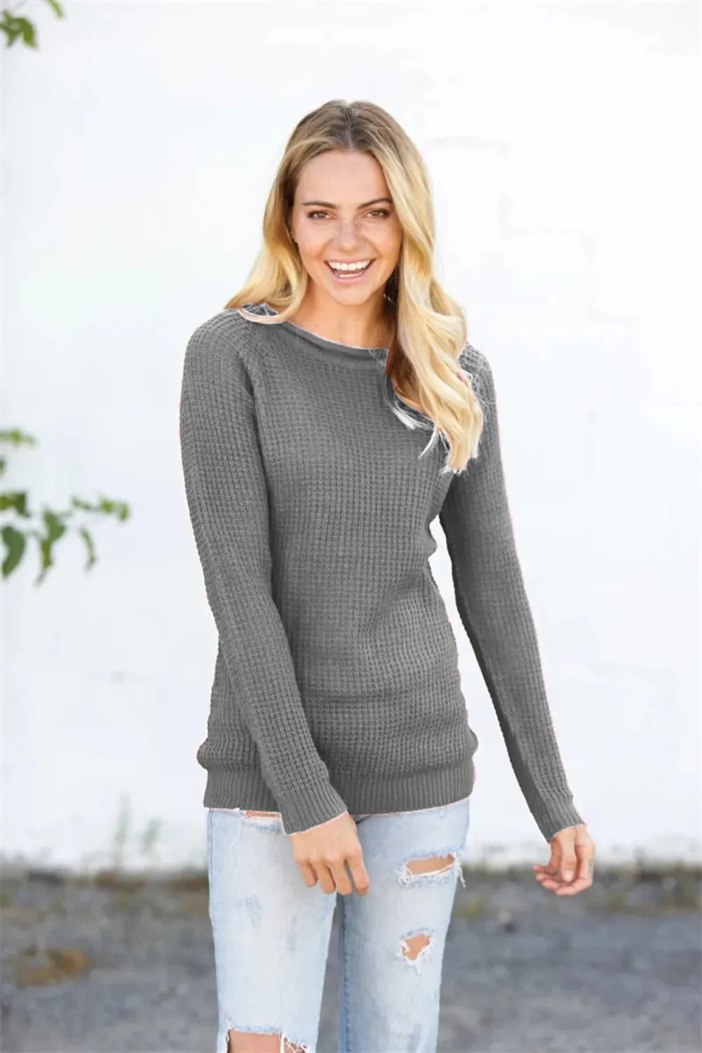 Round Neck Raglan Sleeve Sweater, image 9