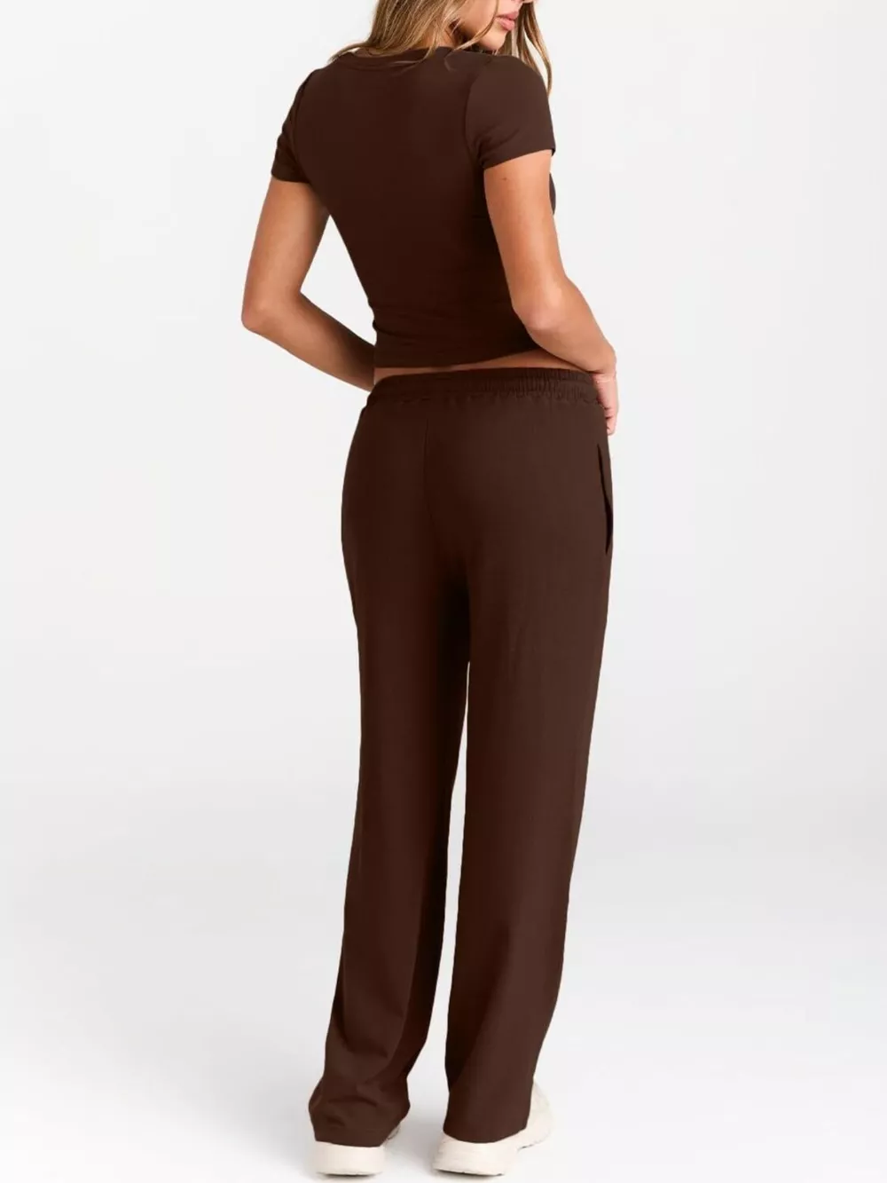 Round Neck Short Sleeve Tee and Pants Set, image 16