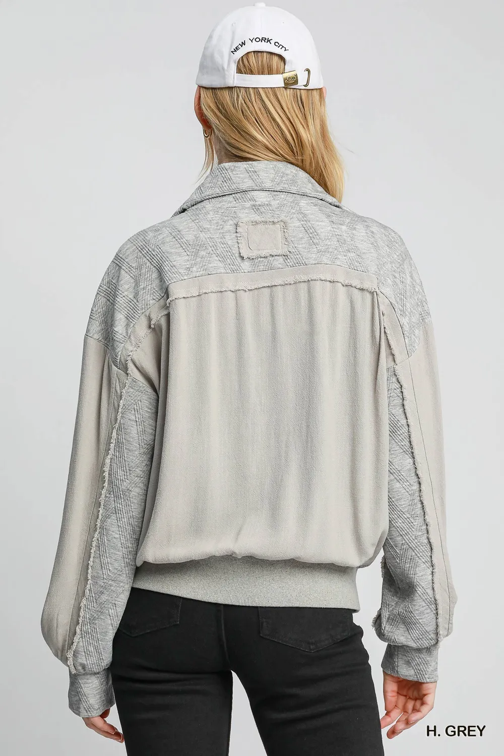 Two-Way Jacquard Zip-Up Jacket, image 2